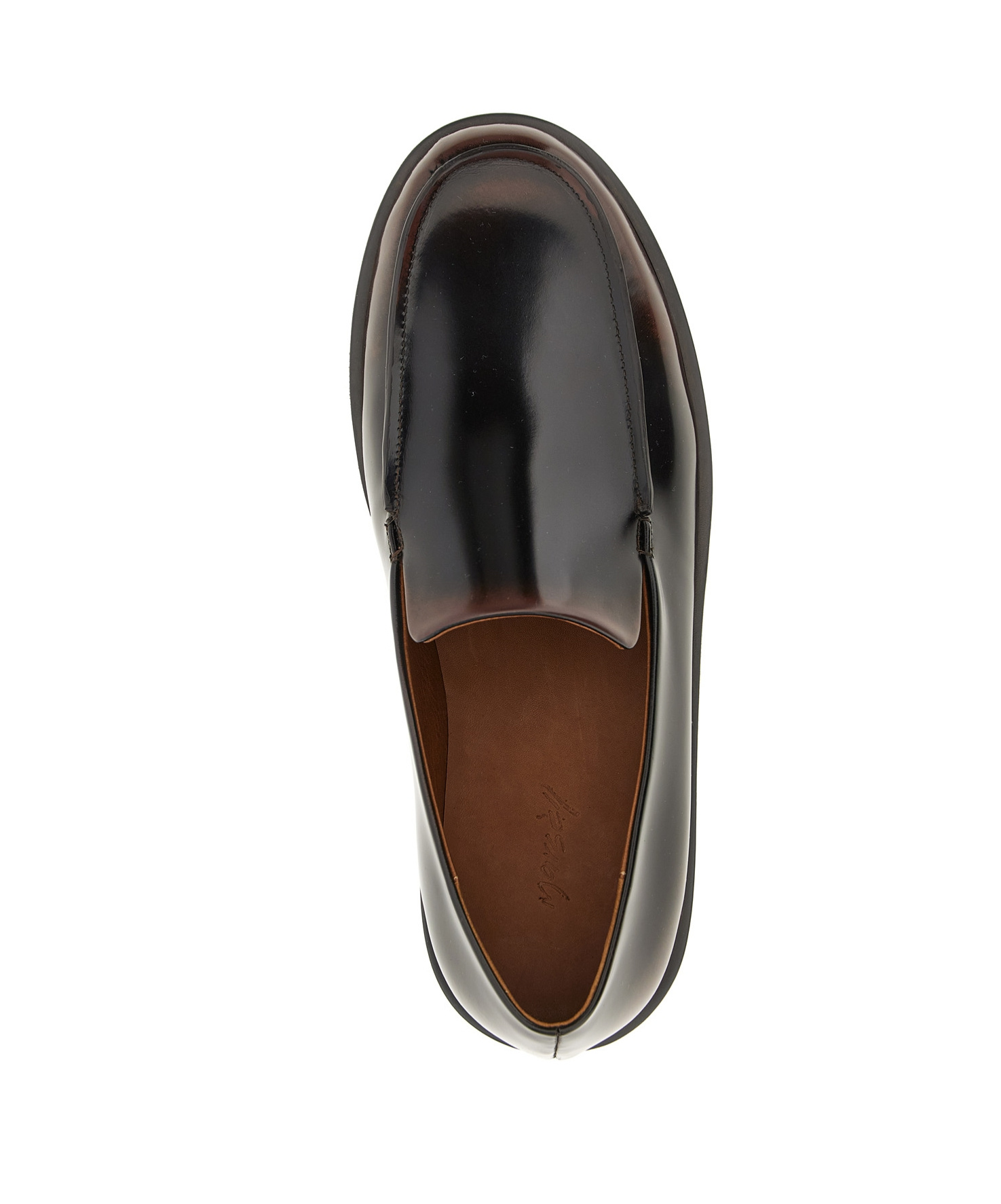 Marsèll Glossy Round Toe Loafers In Brown