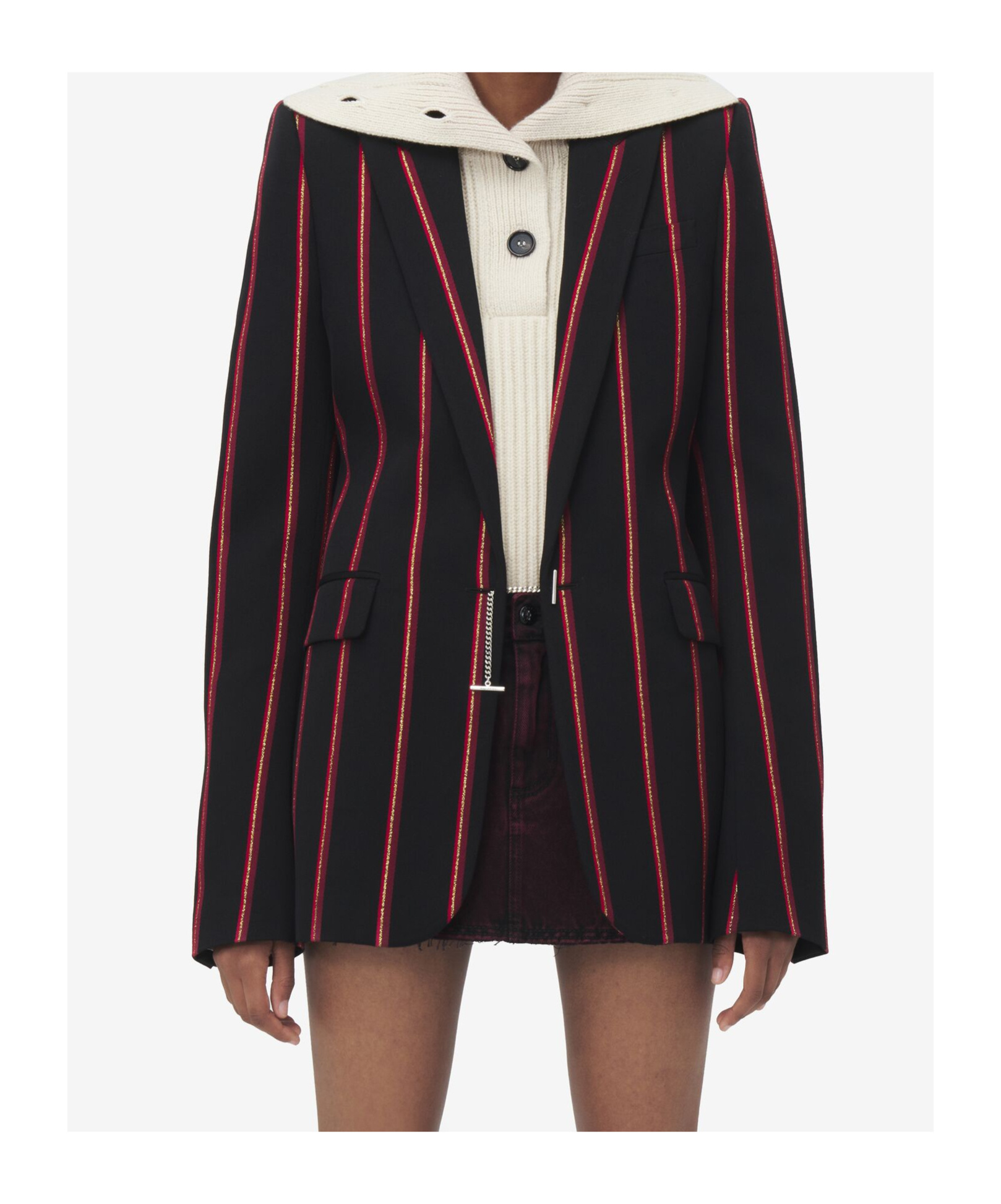 Alexander Mcqueen Blazer Stripe Jacket In Black