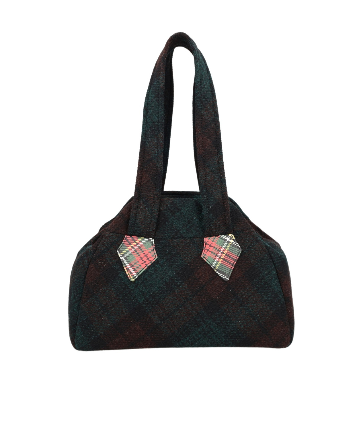 Vivienne Westwood Logo Embroidered Checked Handbag In Black