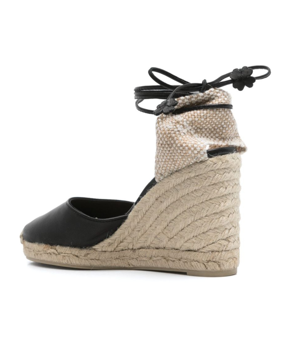 Castaã±er Round-toe Wedge Heels In Black