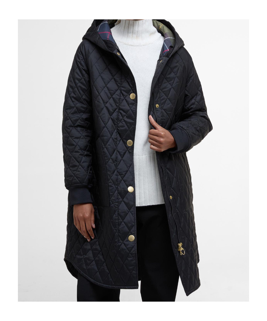 Barbour Quilted Hooded Jacket In Black