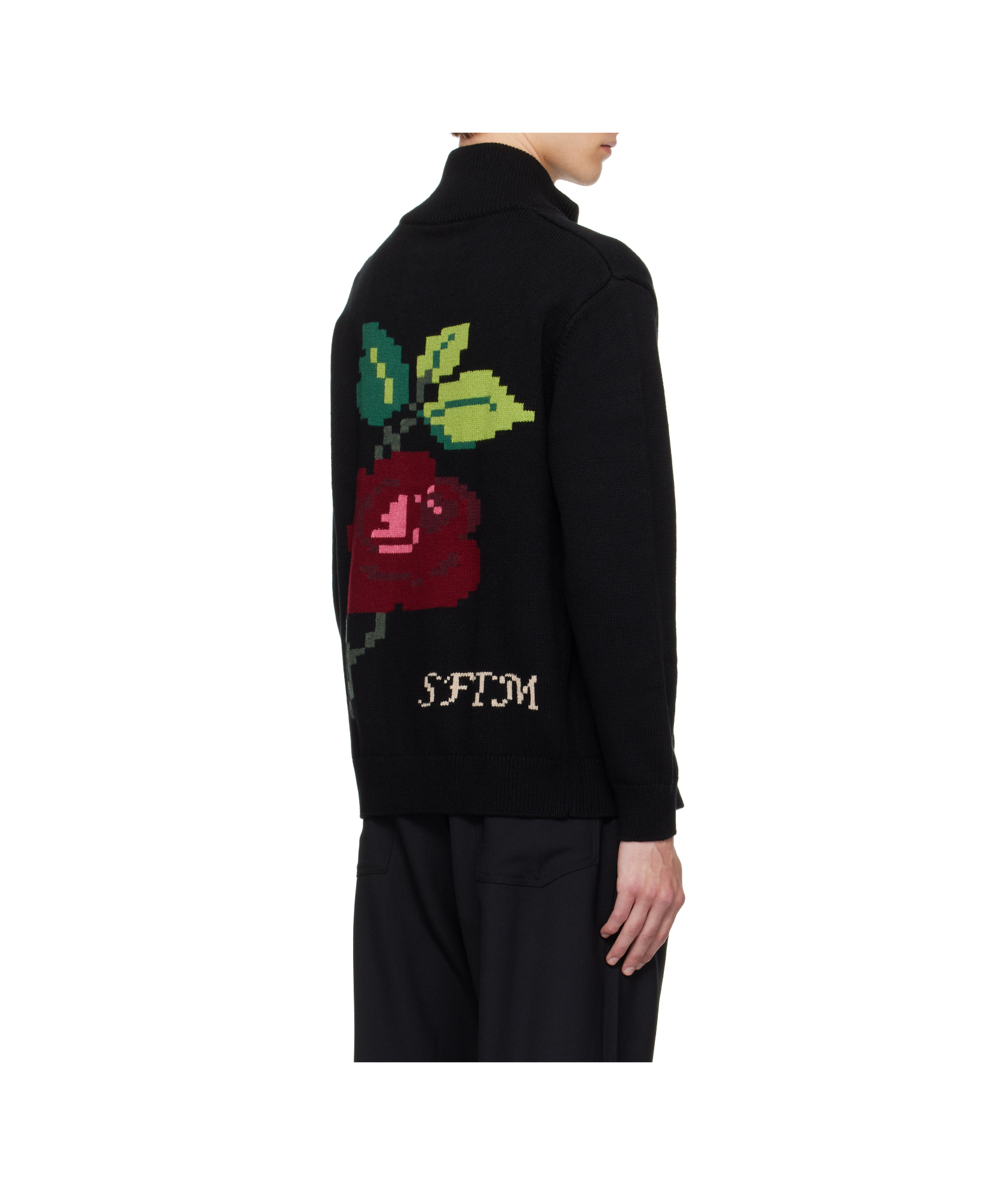 Song For The Mute Printed Casual Jacket In Black