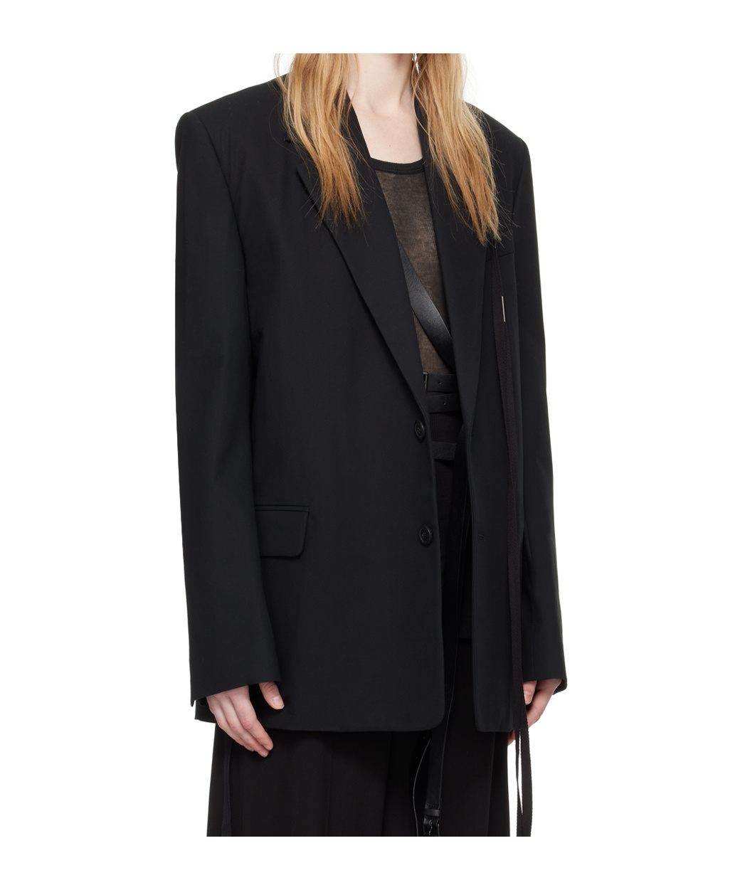 Ann Demeulemeester Lizzie Button-down Suit Coat In Black