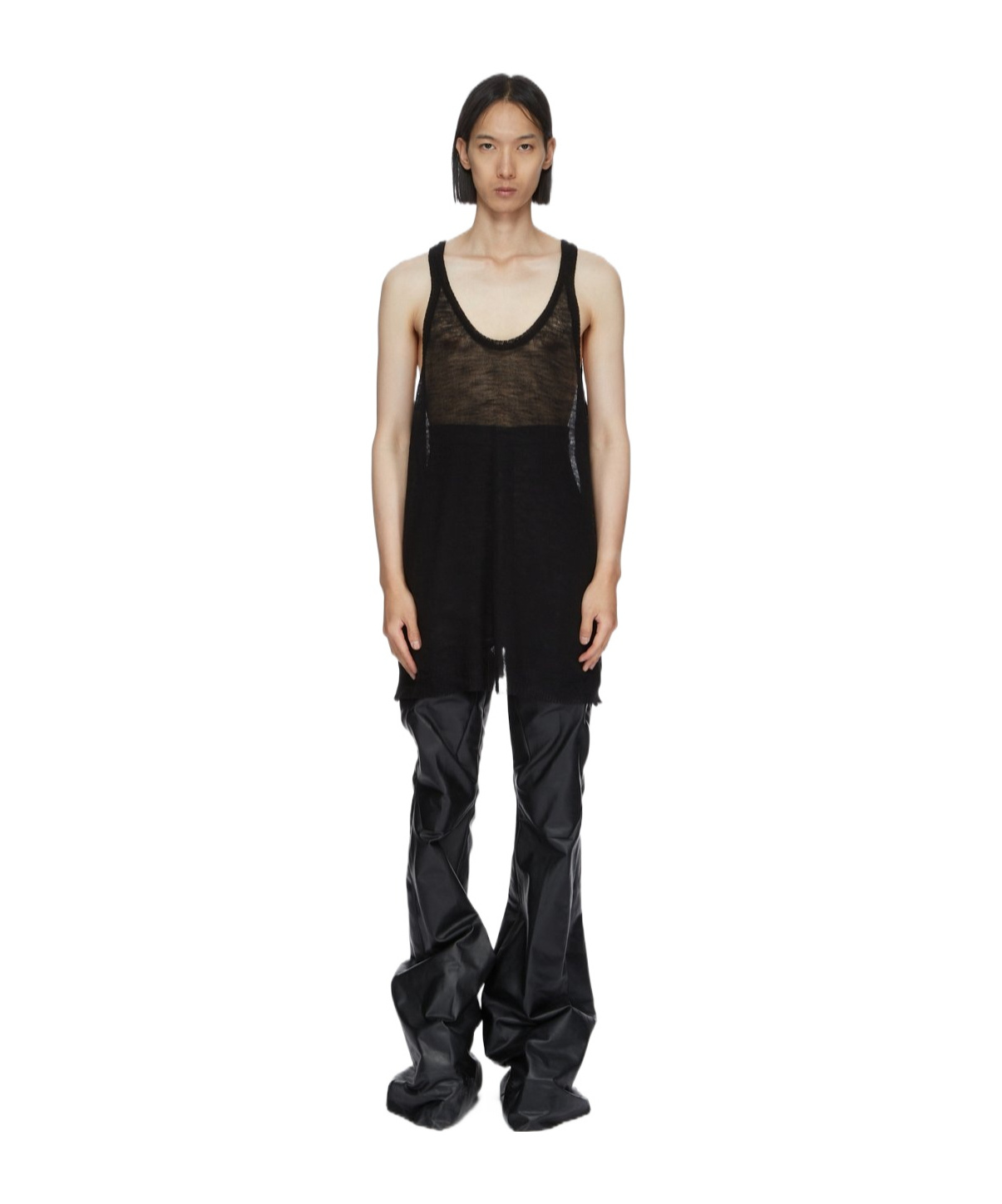 Rick Owens Runaway Cunt Tank Top In Black