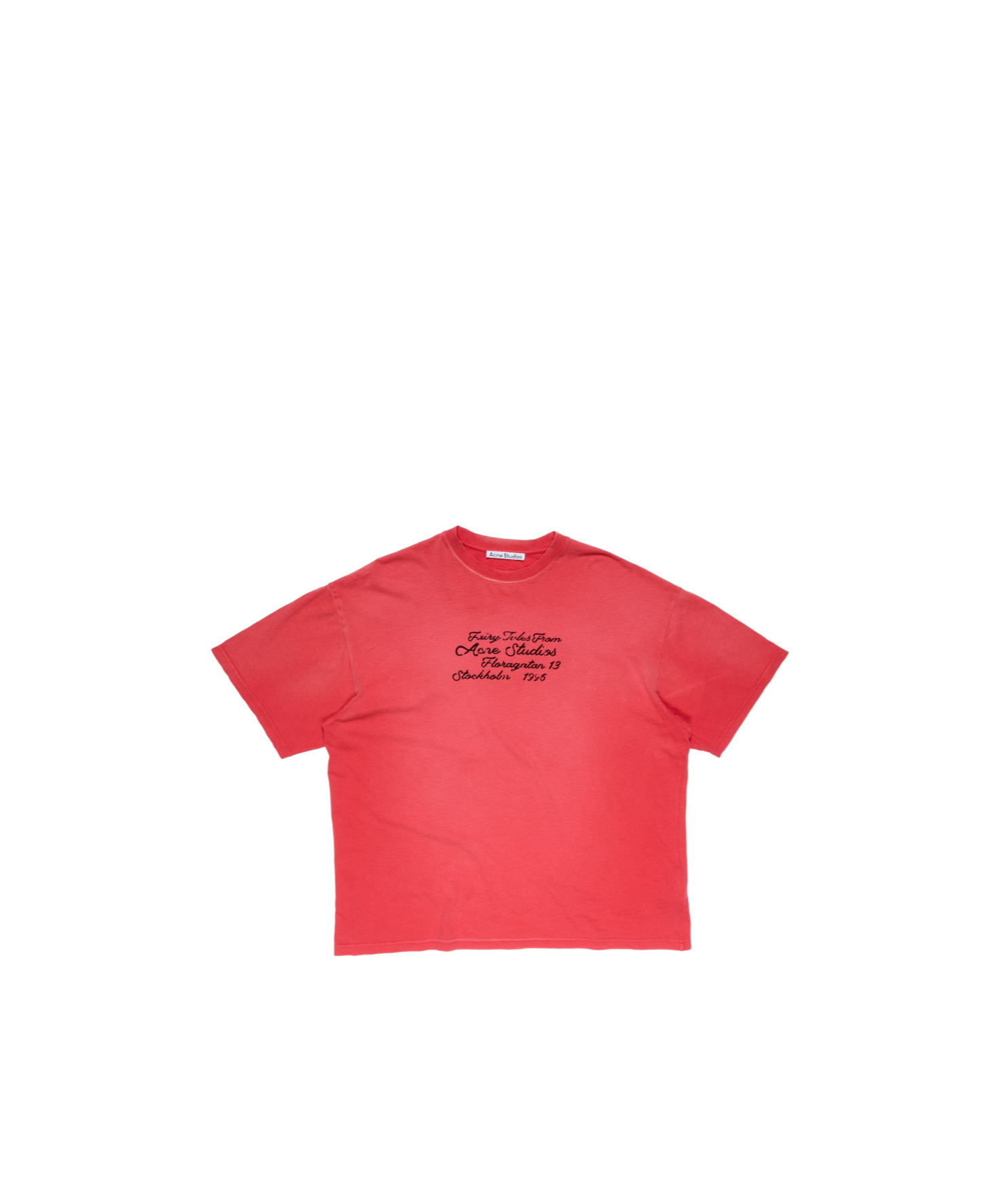 Acne Studios Lettering-detail Cotton T-shirt In Red