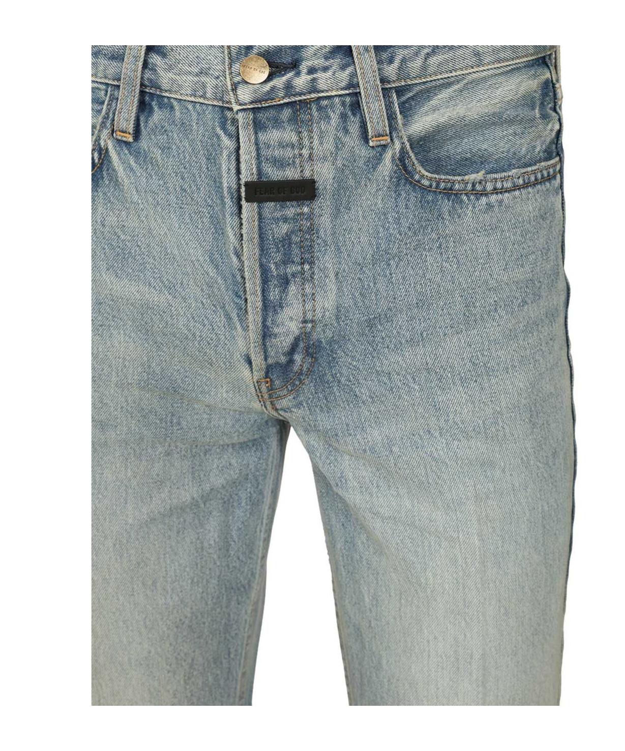 Fear Of God Logo Patch Flared Jeans In Gray