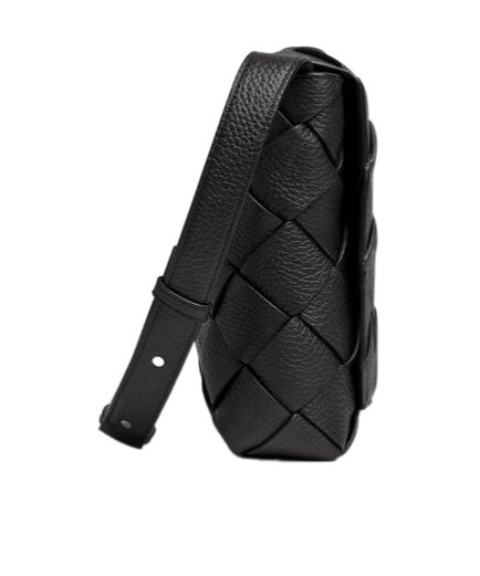 Bottega Veneta Diago Large Intreccio Leather Messenger Bag In Black