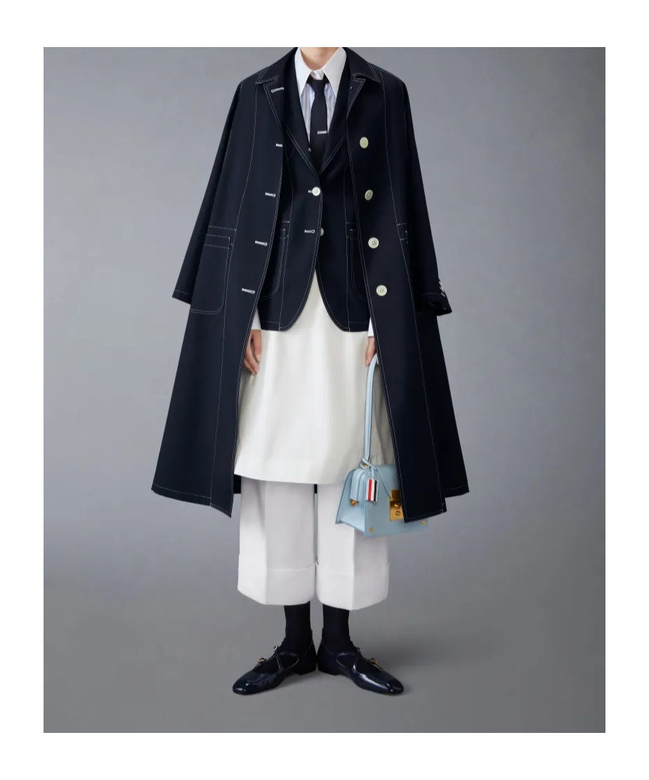Thom Browne Long Sleeve Uniform Jacket In Blue