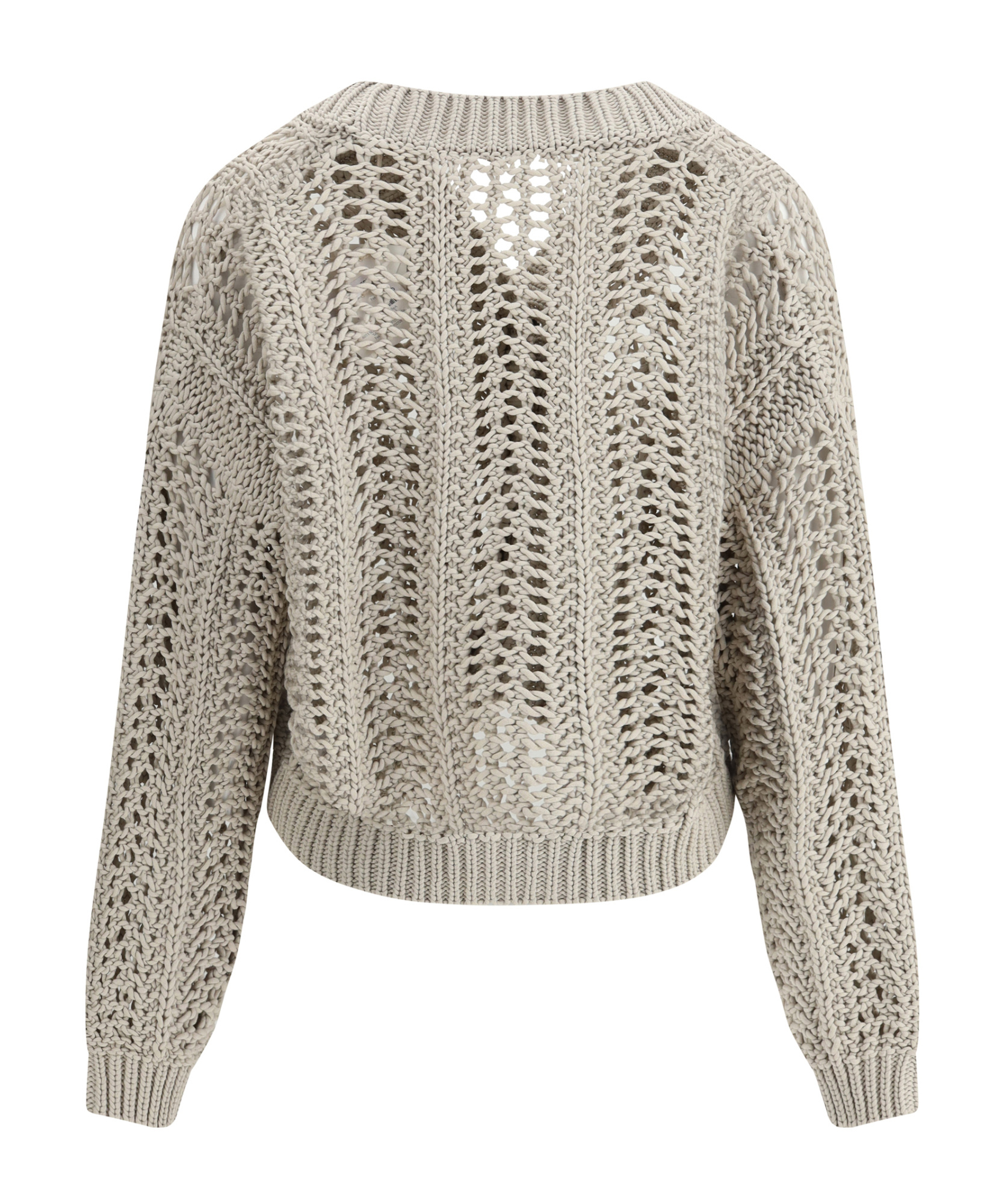Brunello Cucinelli Cardigan In Perforated Women's Knit In Nude