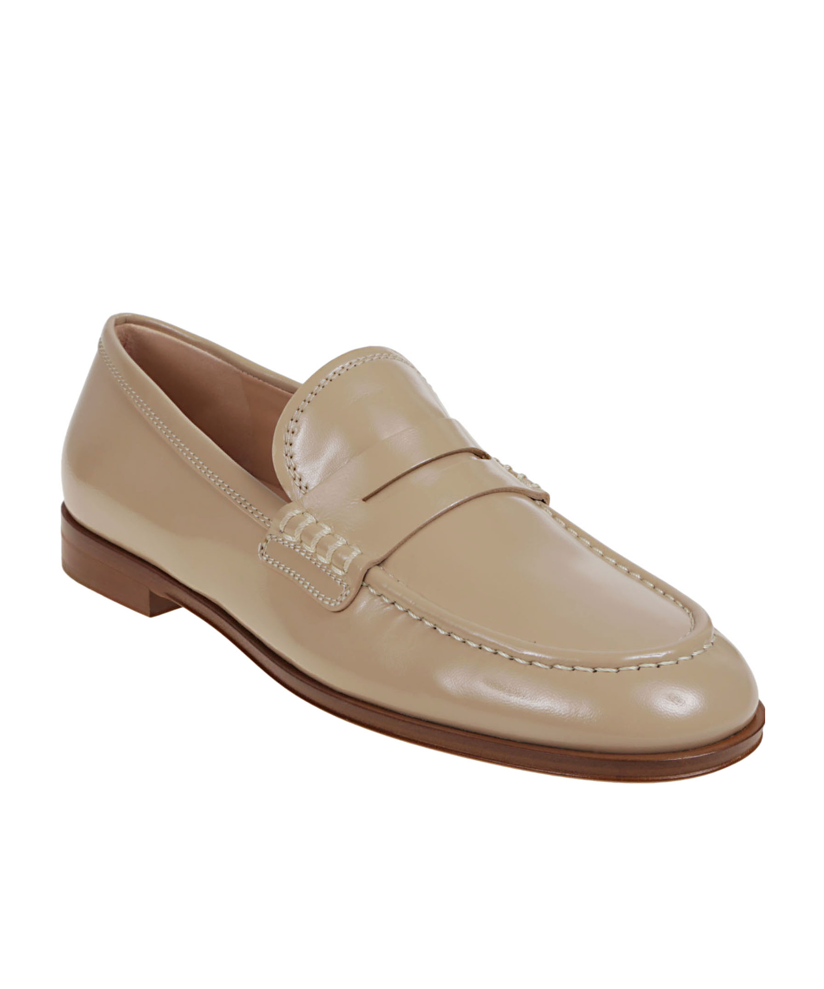 Gianvito Rossi Round Head Loafer Shoes In Nude