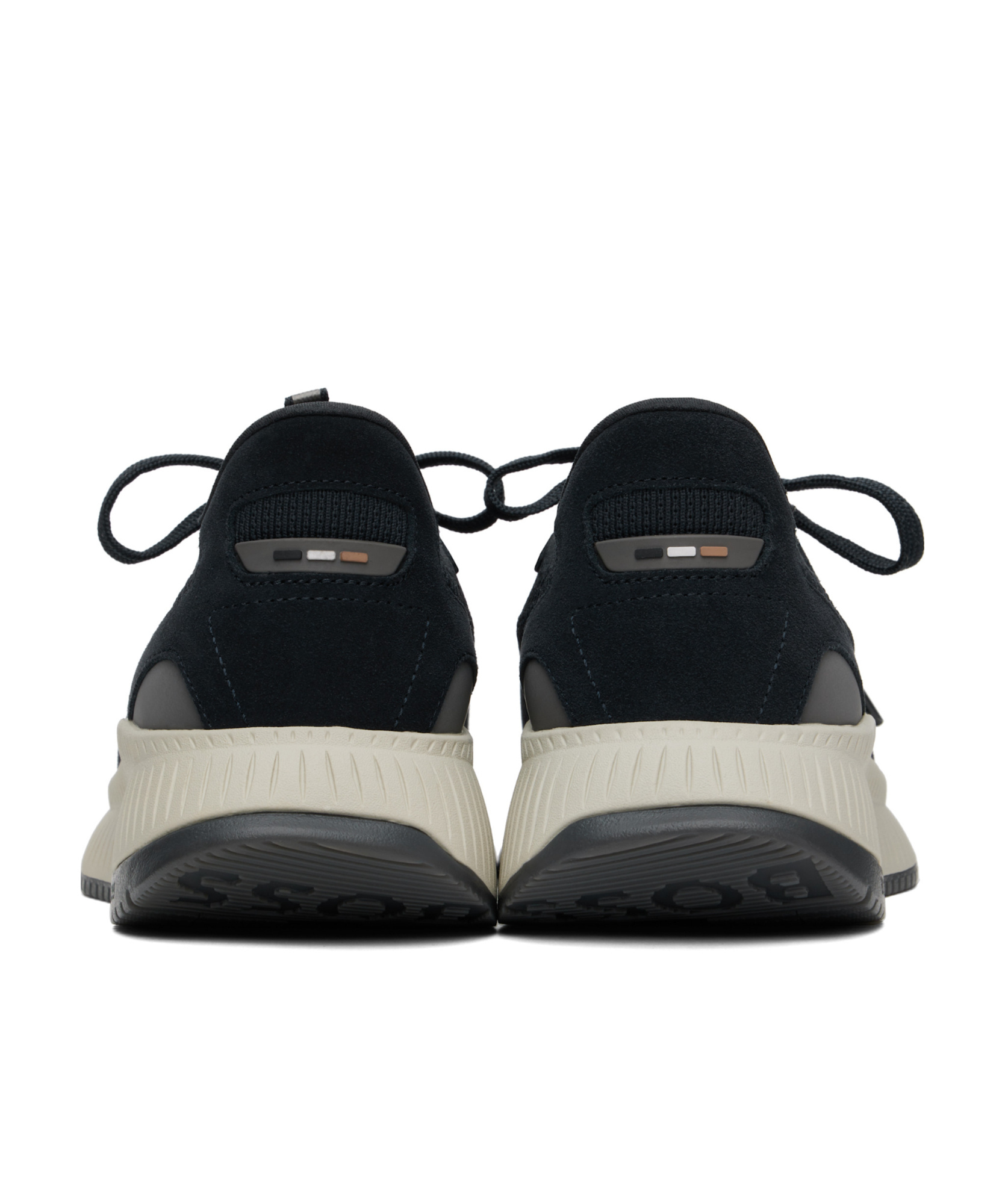 Hugo Boss Navy Ttnm Evo Knitted Sneakers In Black