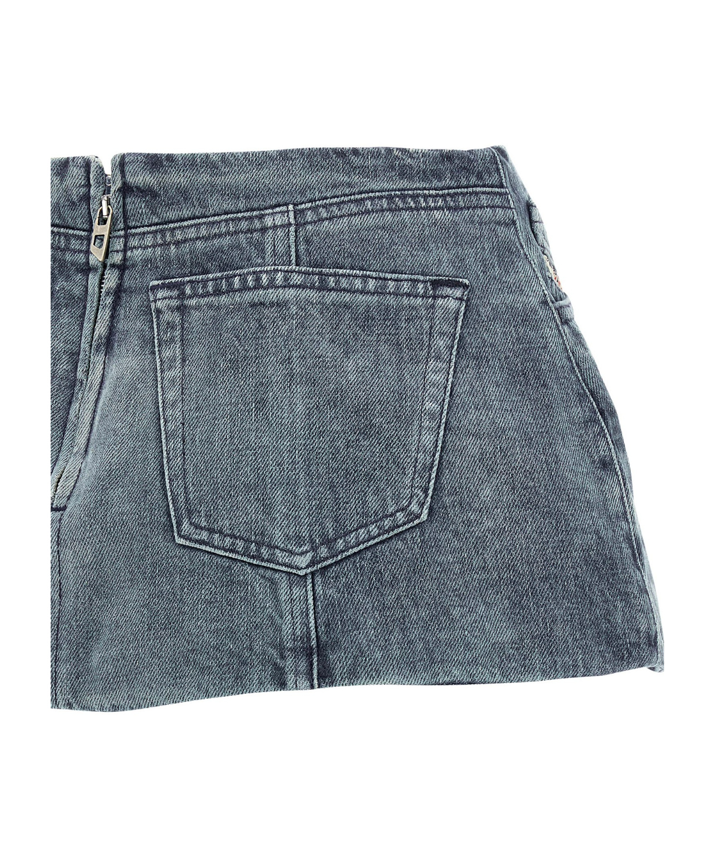 Diesel De-nora Denim Mini Skirt In Blue