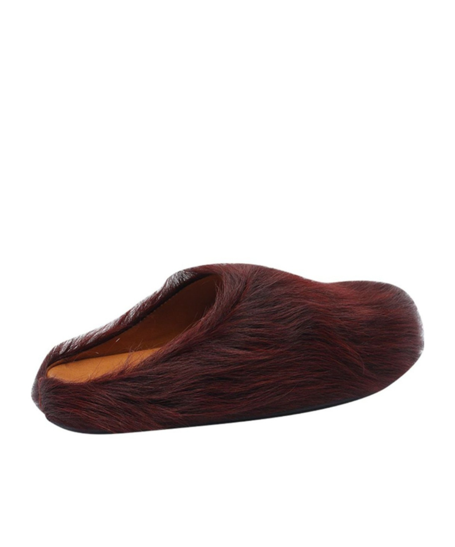 Marni Fussbett Sabot Genuine Calf Hair Clog In Brown