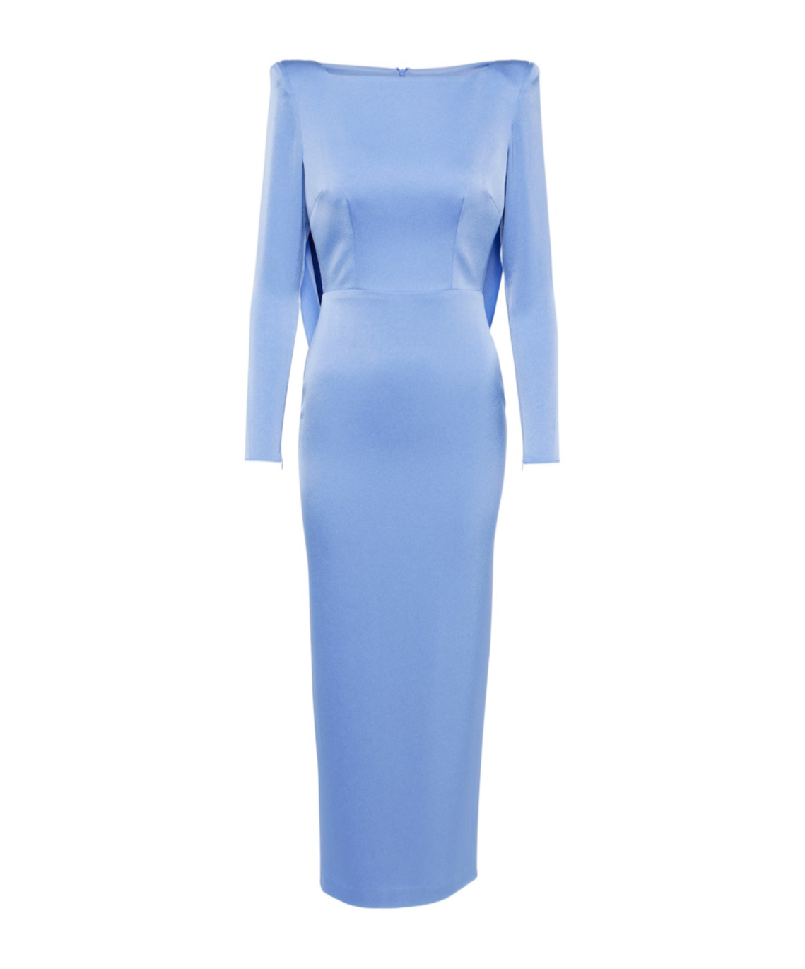 Alex Perry Draped Crêpe Satin Midi Dress In Blue