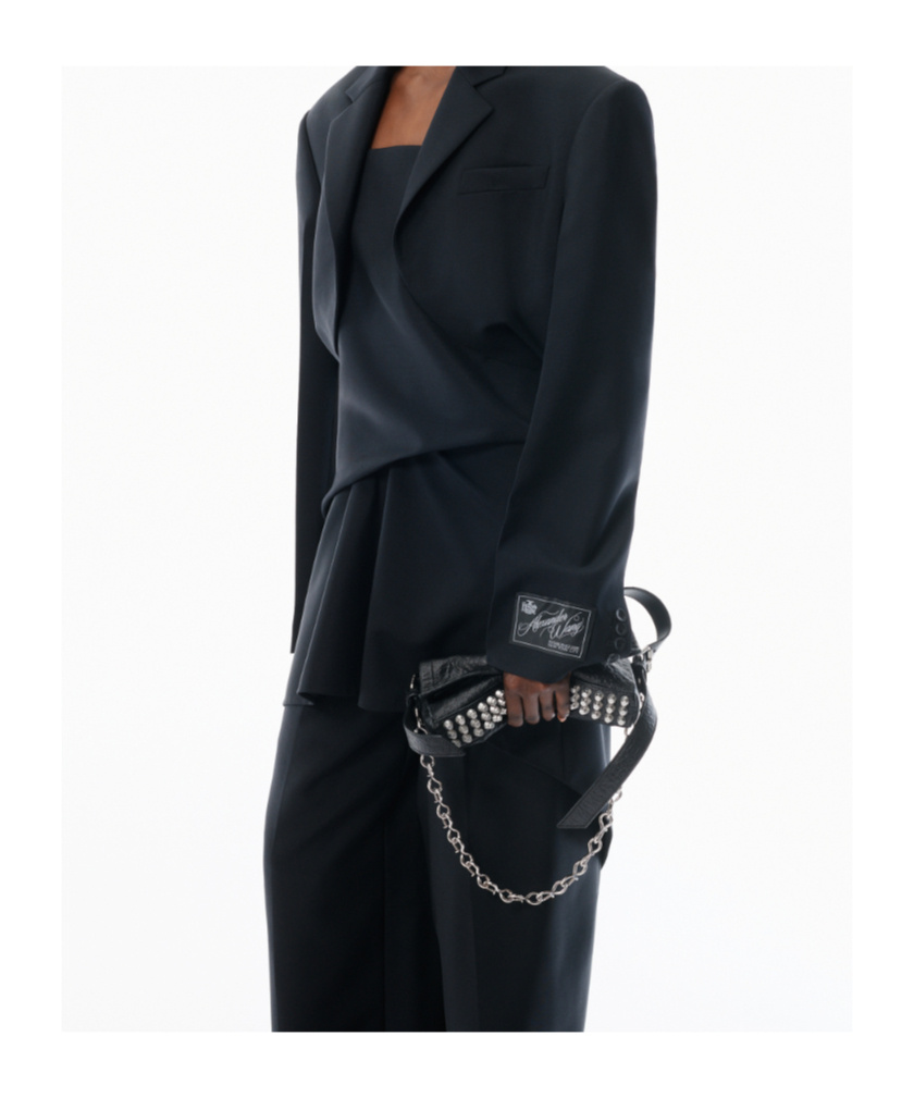 Alexander Wang Black Memory Leather Ricco Slim Flap Bag In Black