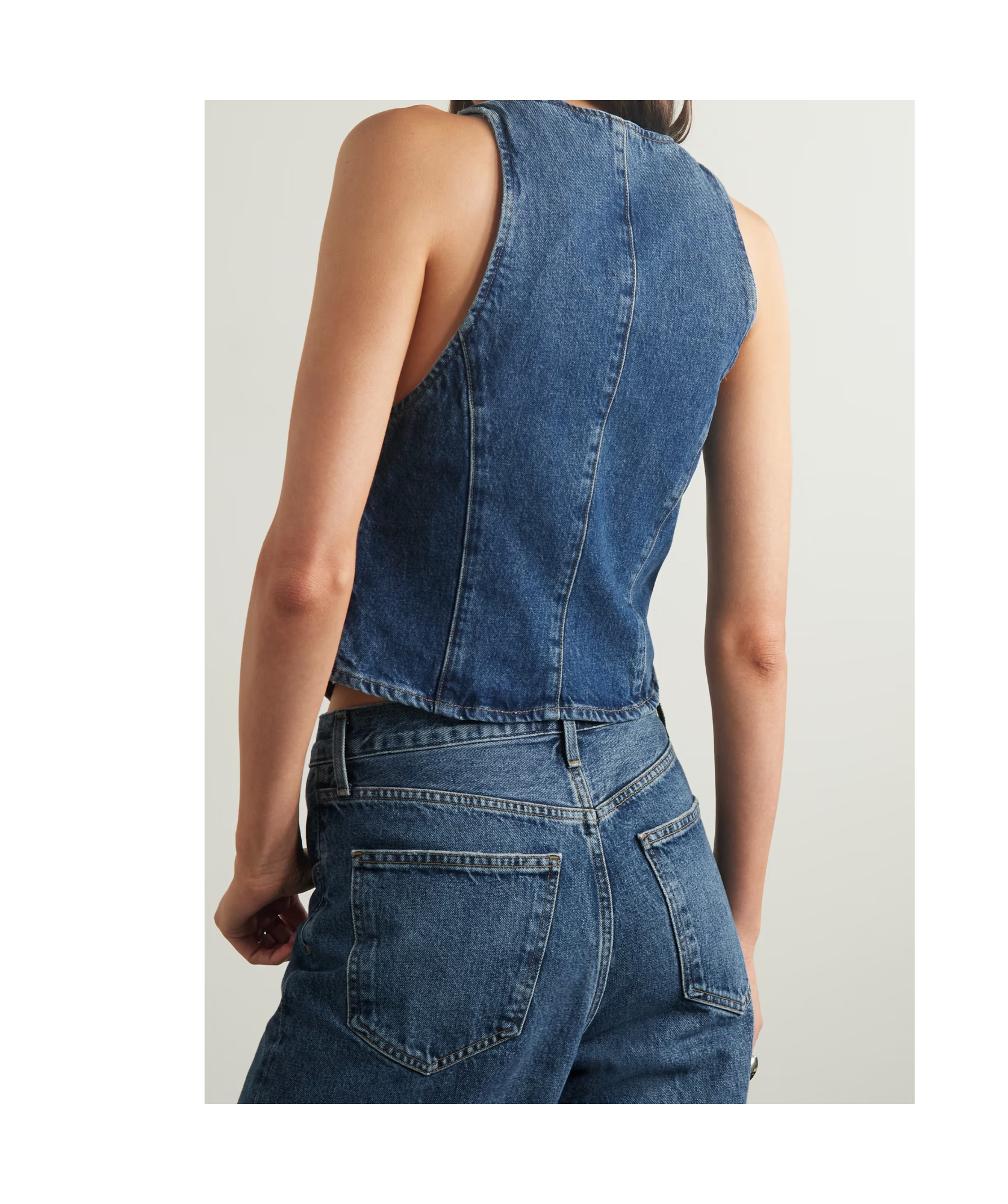 Agolde Heller Denim Vest In Blue