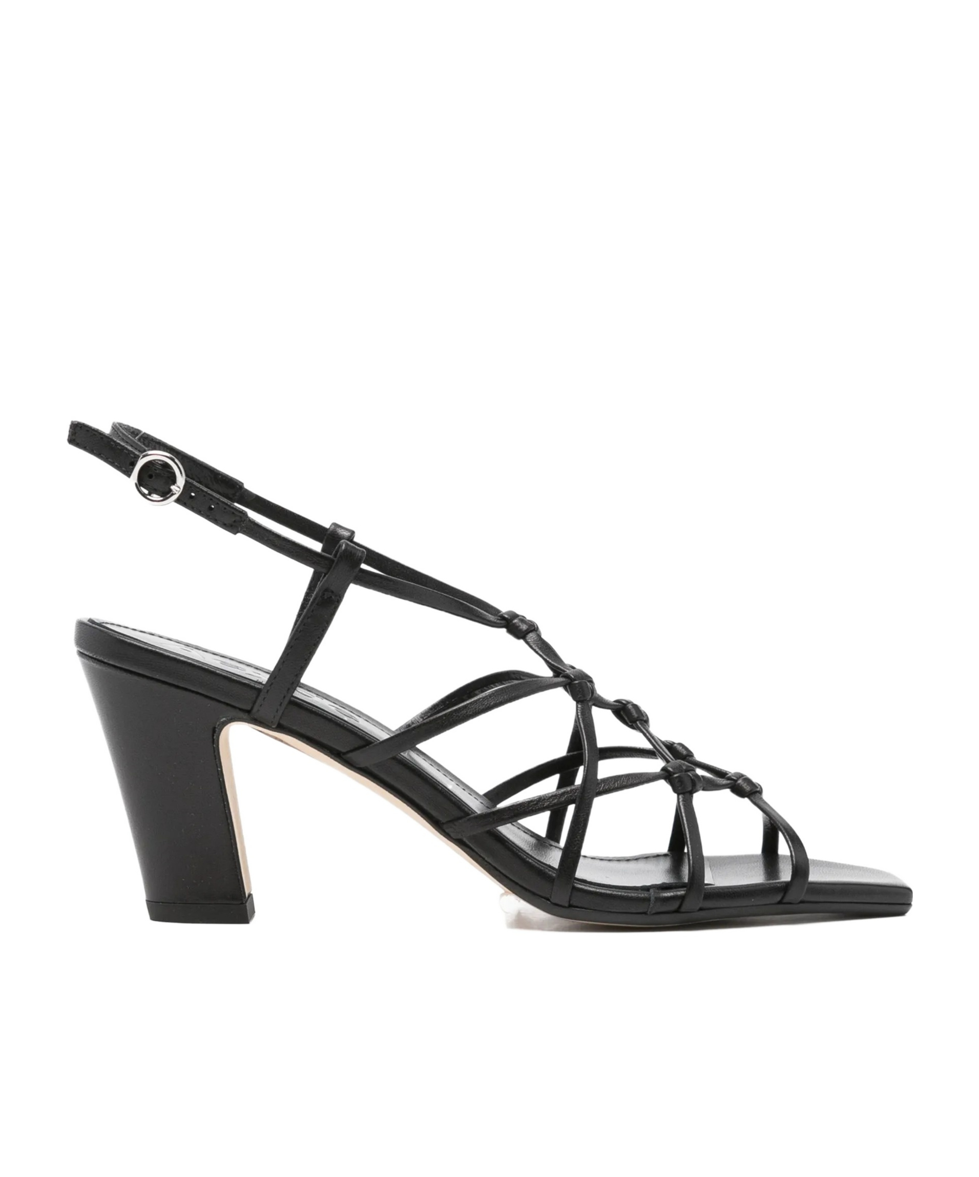 Aeyde Acacia Nappa Leather Heel Sandals In Black