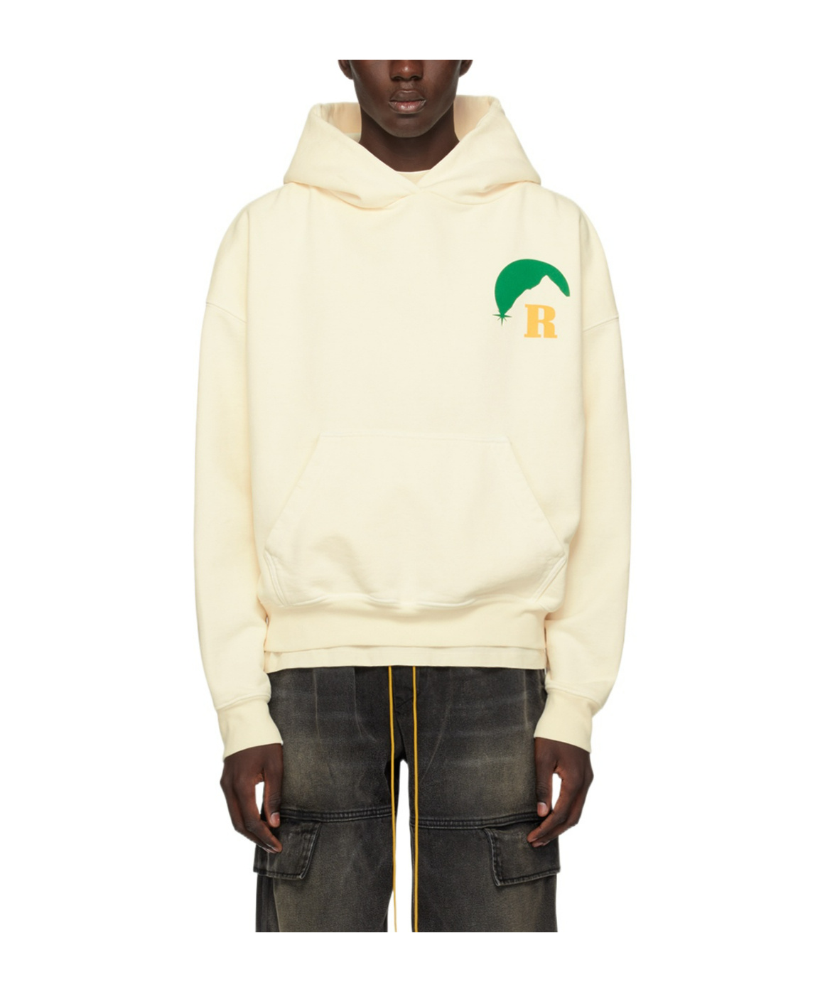 Rhude Moonlight Logo Graphic Hoodie In White