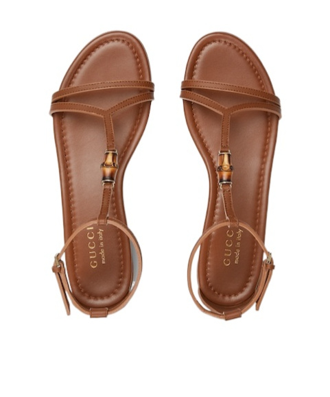 Gucci Sandali In Pelle Caramello Donna In Brown