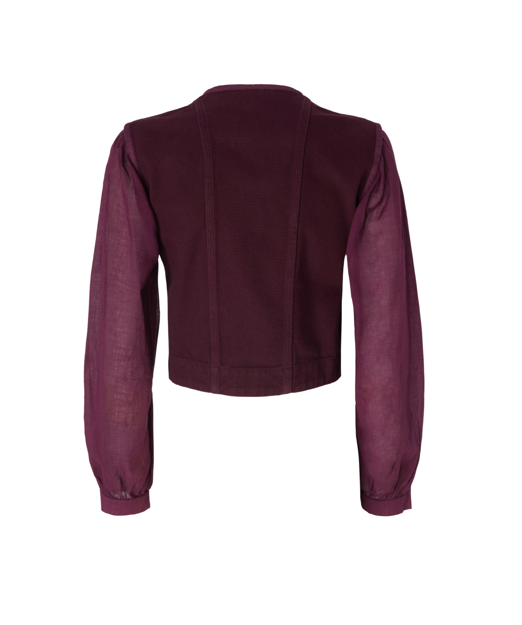 Pinko V-neck Puff-sleeve Top In Red