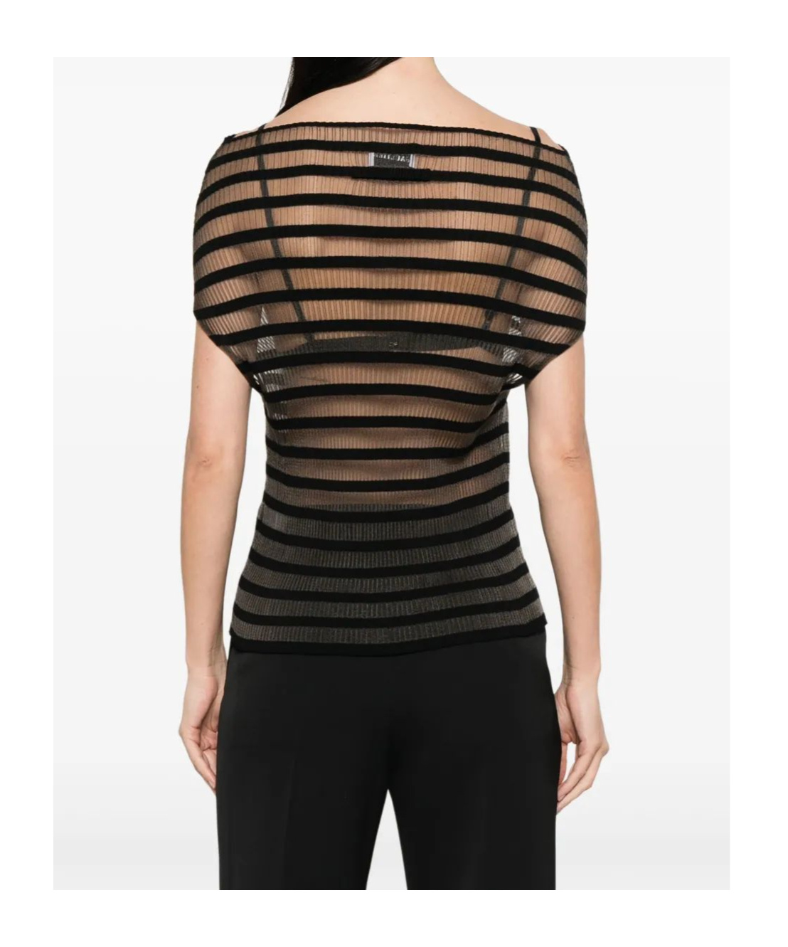 Shop Jean Paul Gaultier Striped Blouse In Black