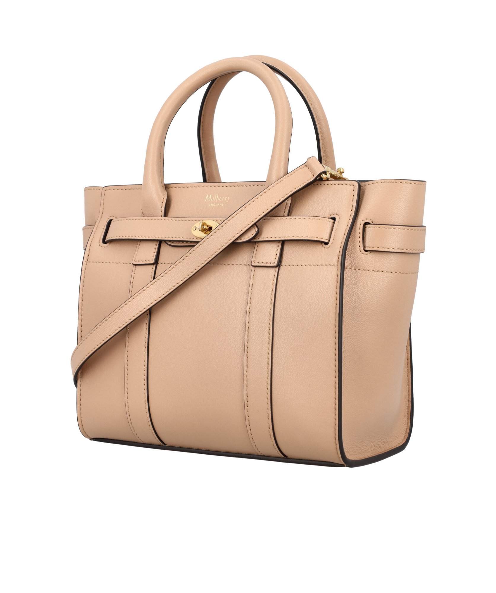 Mulberry Zipped Bayswater Leather Mini Bag In Nude