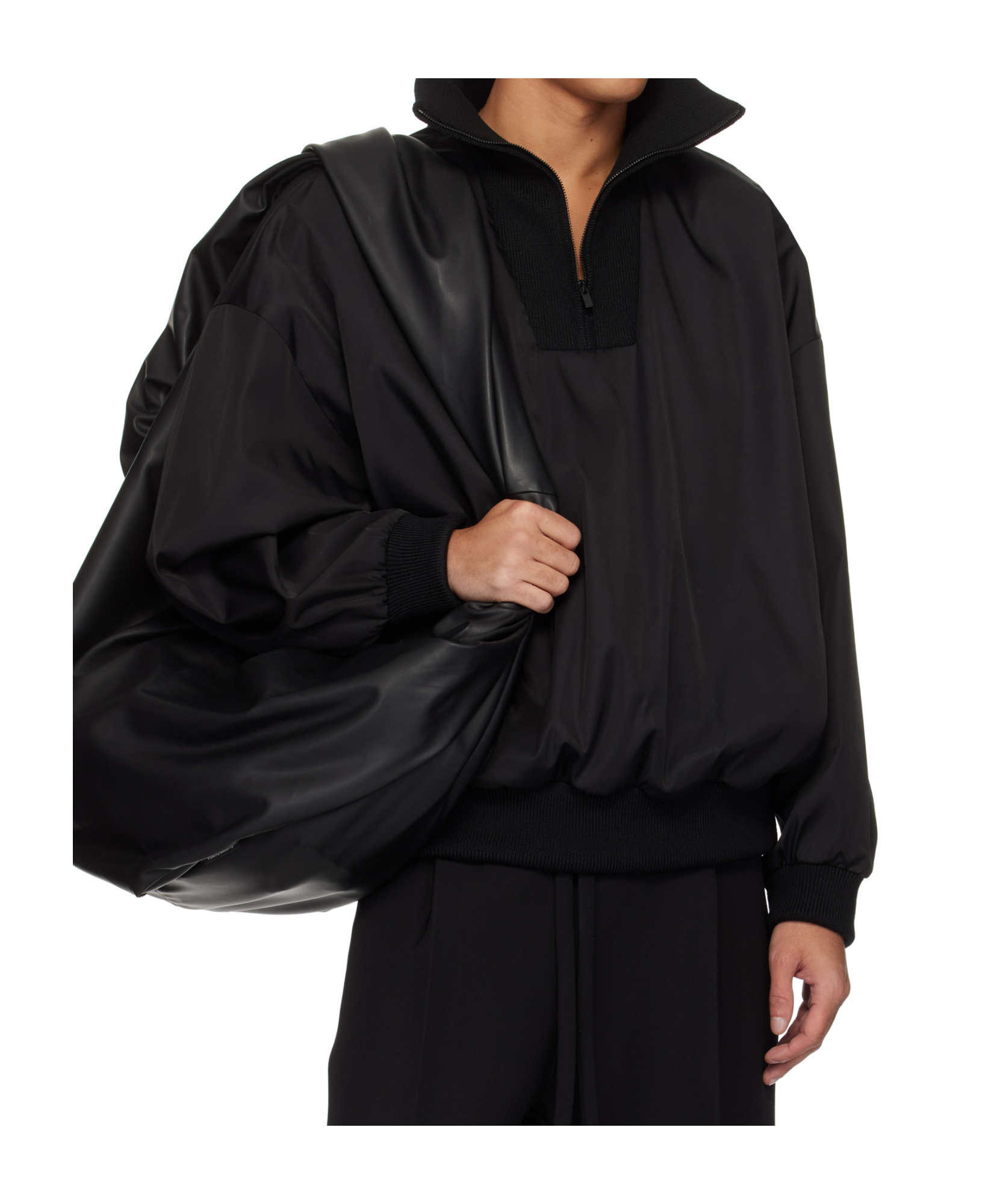 Fear Of God Half-zipped Pullover Jacket In Black