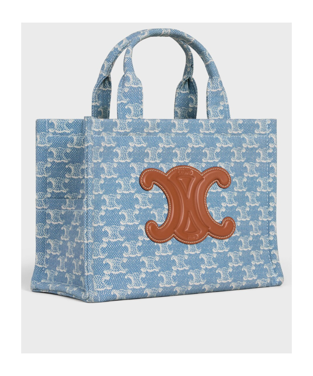 Celine Small Cabas Shoulder Bag In Denim/white