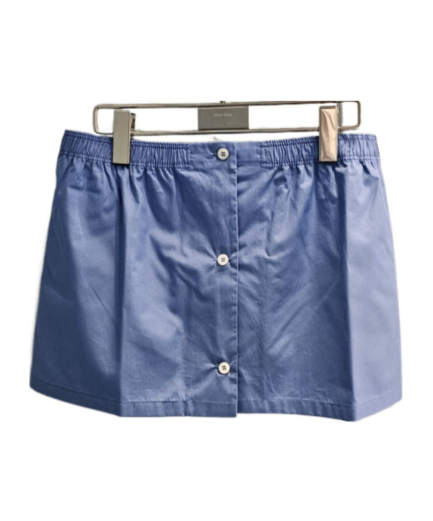 Miu Miu Button Detail Skirt In Blue