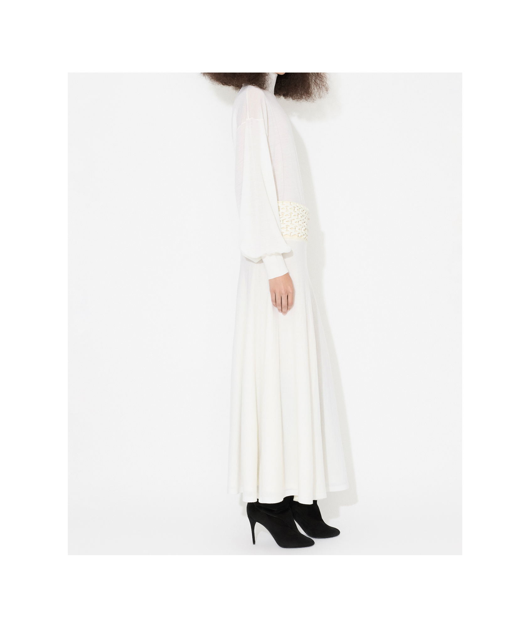 ALAÏA LONG WOOL KNITTED SKIRT