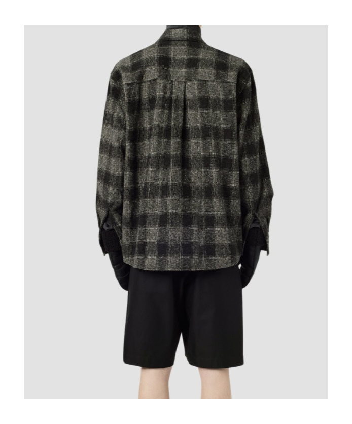 Our Legacy Long Sleeve Checked Shirt With Chest Pocket In Gray