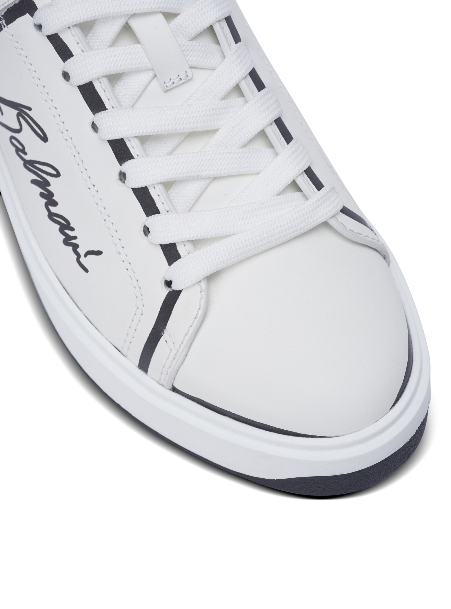 BALMAIN B-COURT PRINTED CALFSKIN TRAINERS