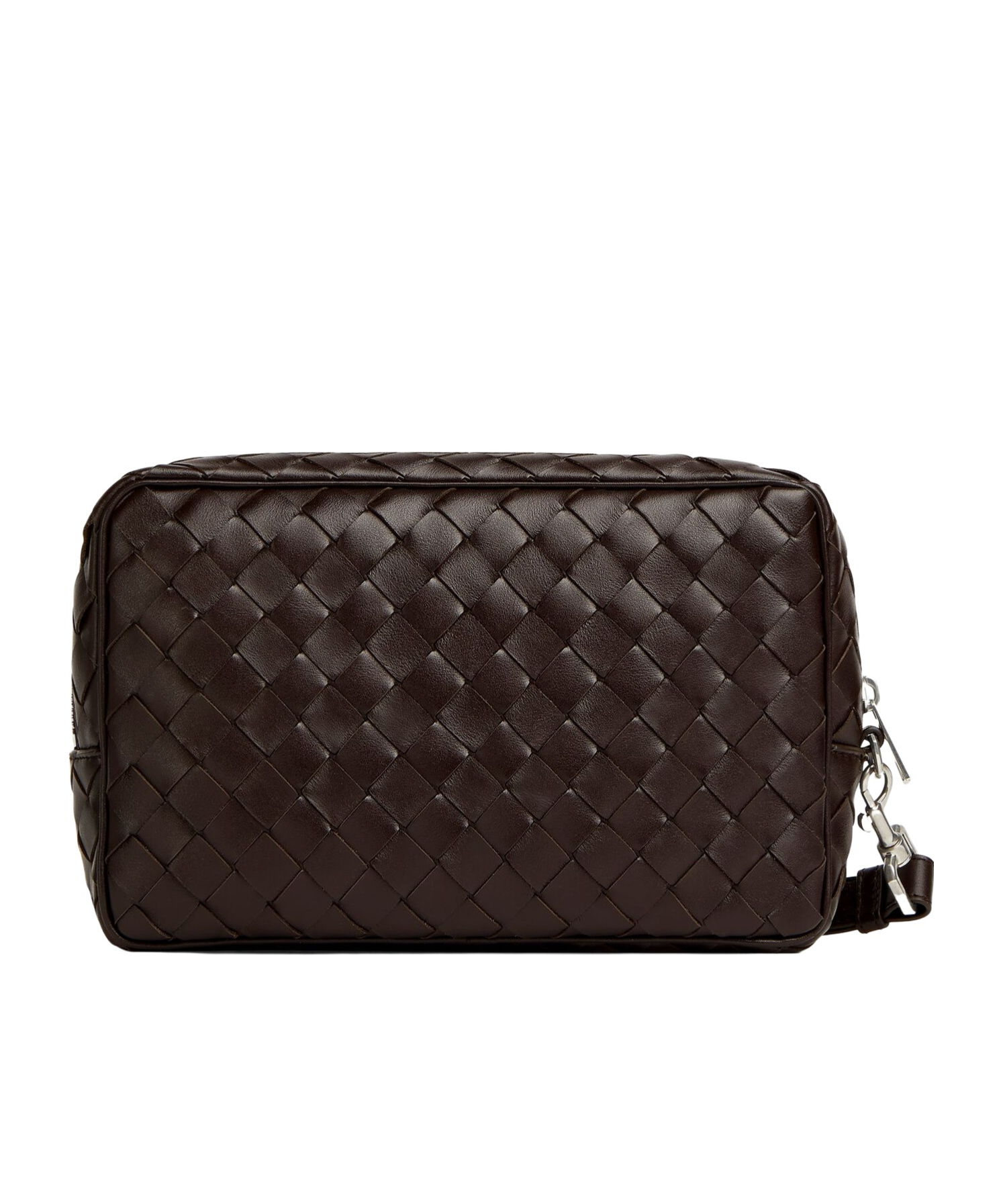 Bottega Veneta Intrecciato Zipped Clutch Bag In Black