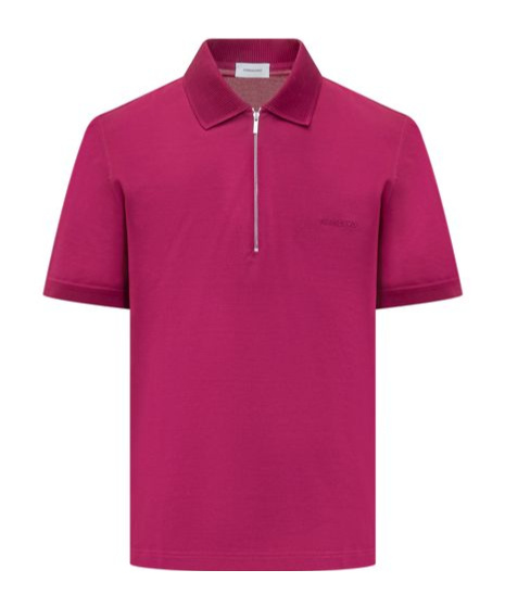 Ferragamo Embroidered Logo Polo Shirt In Pink