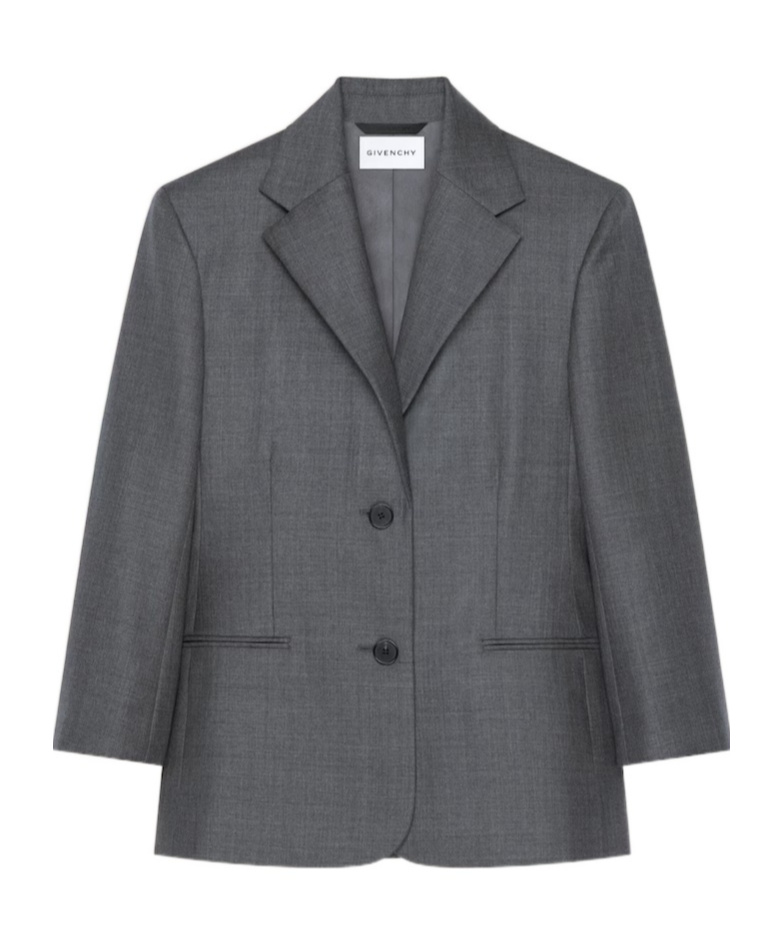 Givenchy Single-breasted Jacket In Wool In Gray