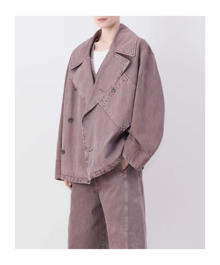 Lemaire Dispatch Denim Jacket In Gray