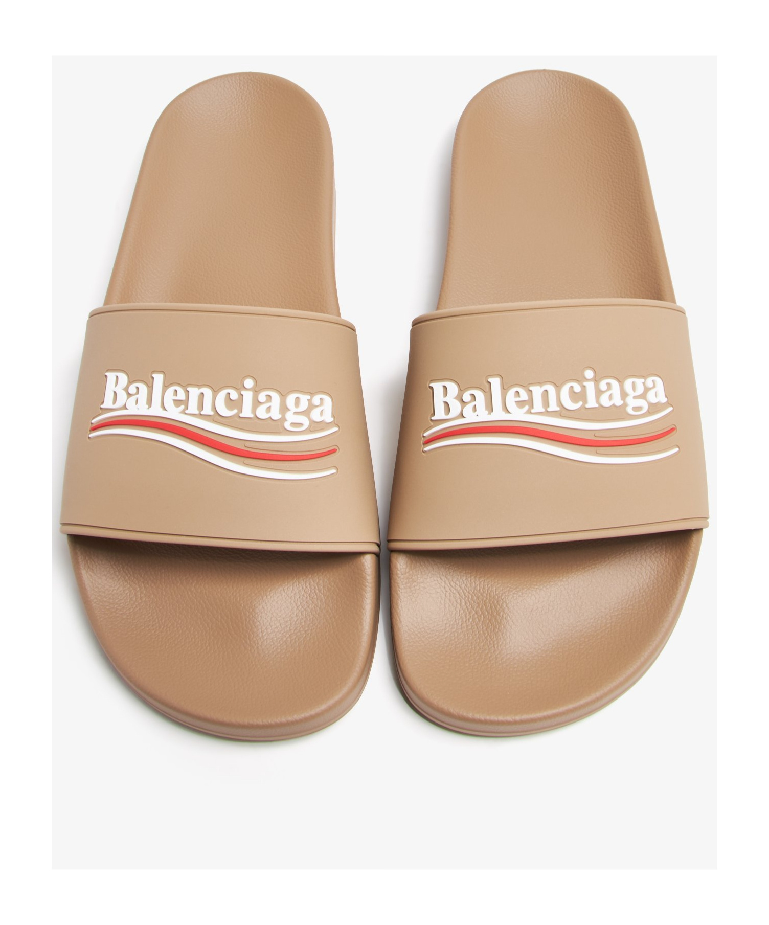 Balenciaga Logo Detailed Slip In Nude