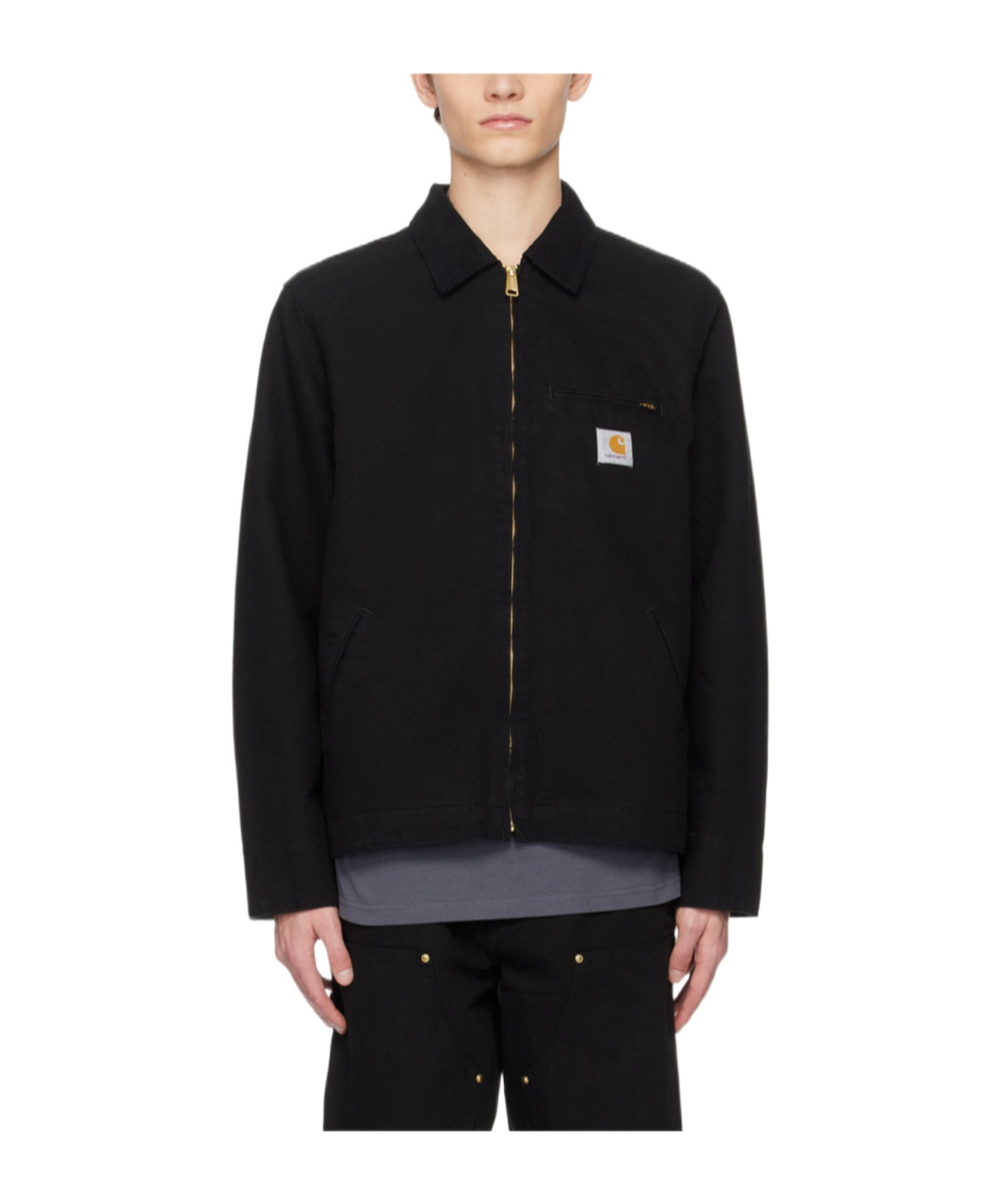 Carhartt Work In Progress Detroit Organic Cotton Canvas Jacket In Black