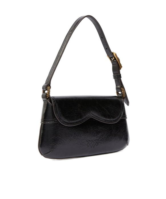 Pinko Small Rounded Rectangular Shoulder Backpack In Black