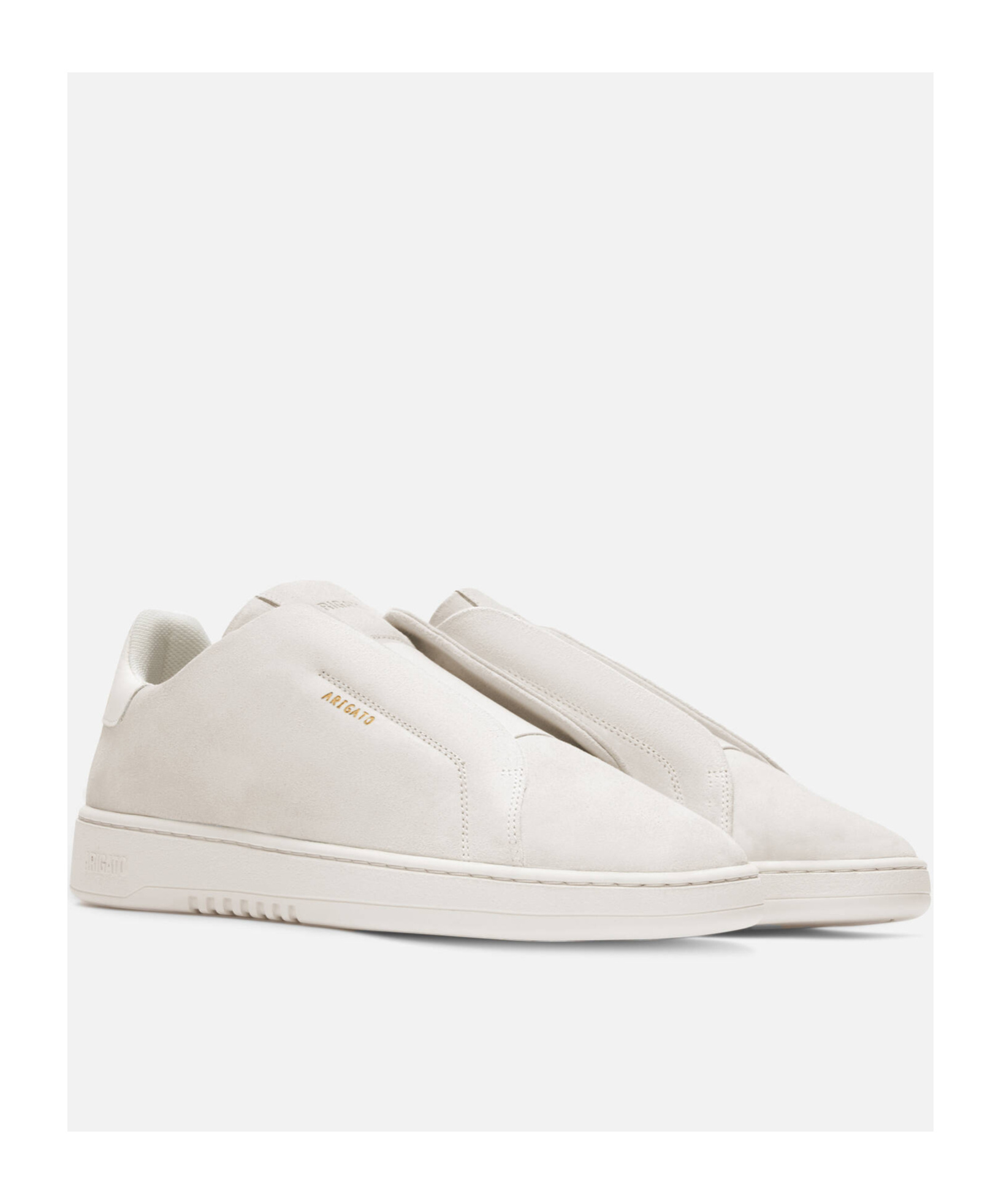Axel Arigato Dice Laceless White Low Top Slip-on Sneakers In Suede Man In White