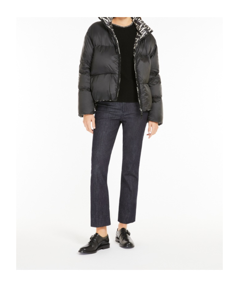 Max Mara Long-sleeved Down Jacket In Black