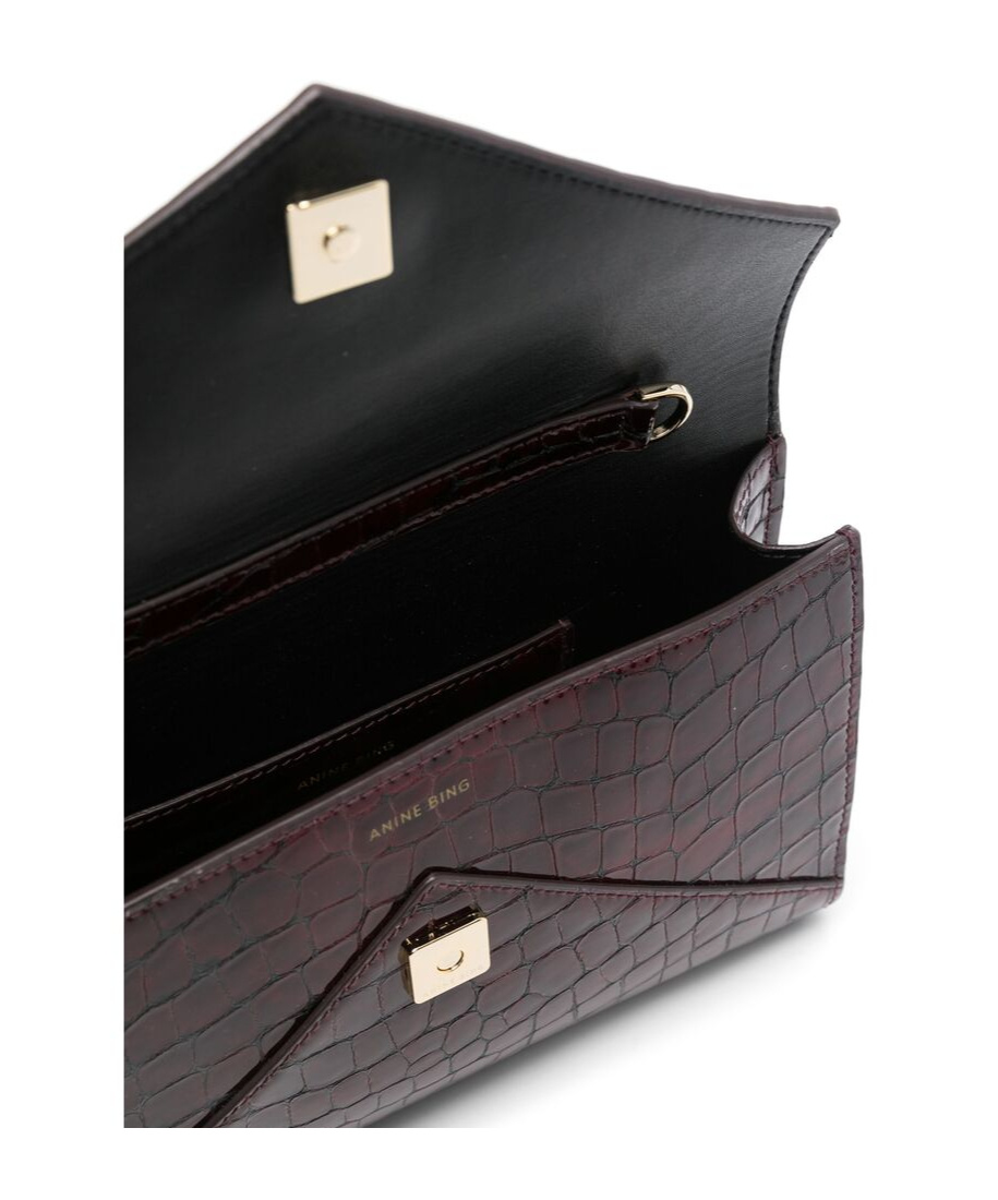Shop Anine Bing Elly Embossed Small Shoulder Bag In Multicolor