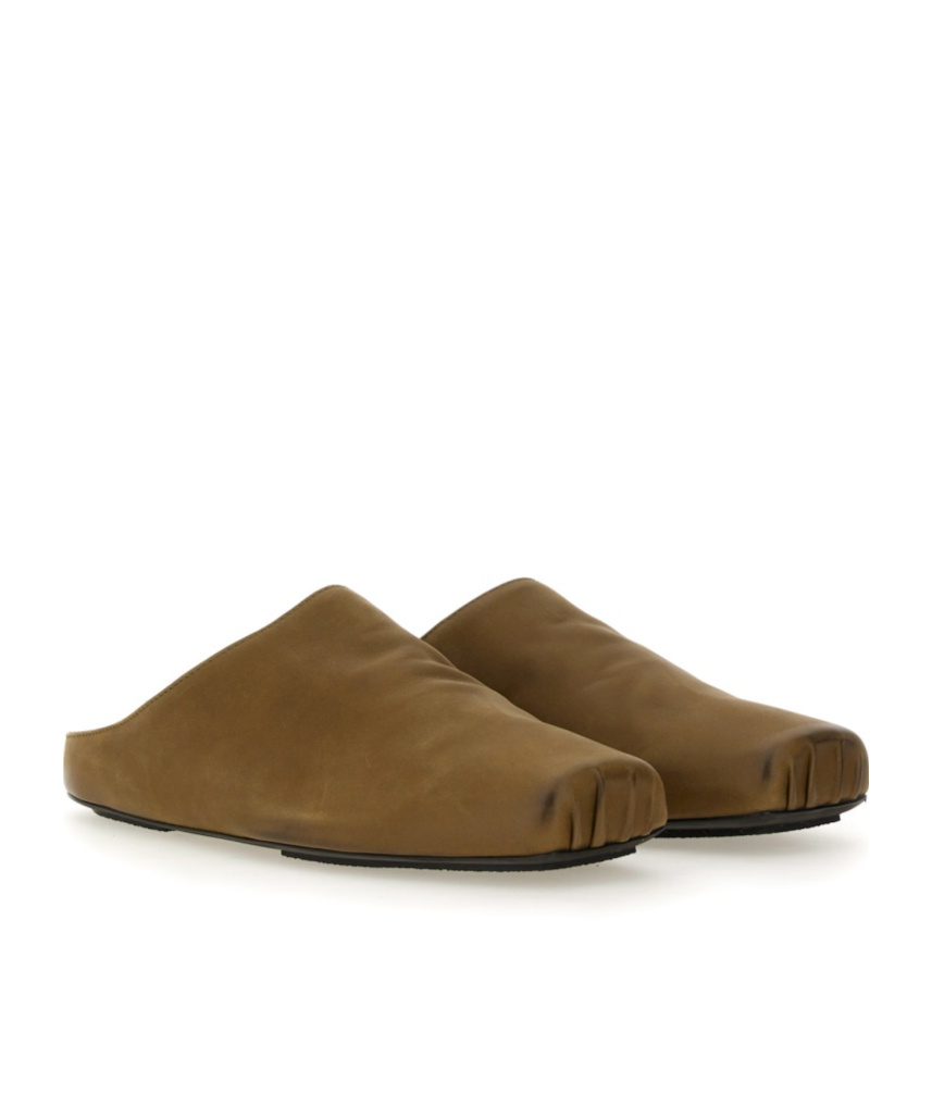 Uma Wang Square Toe Muller Shoes In Brown