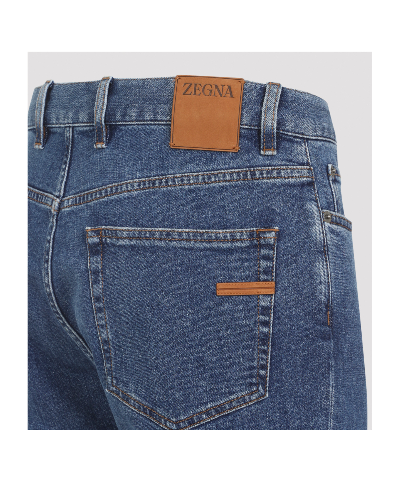 Zegna Denim Trousers With Belt Loops And Pockets In Blue