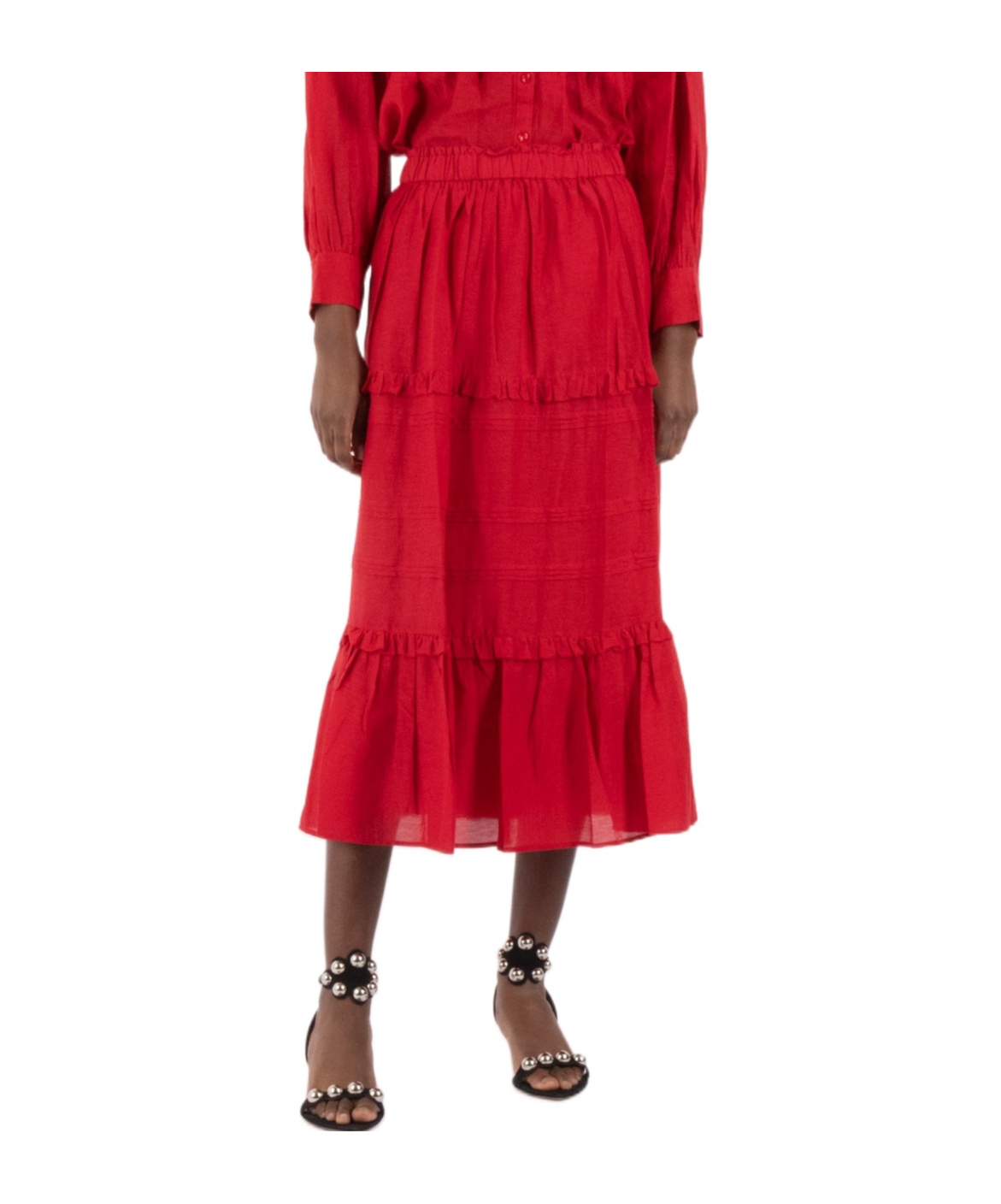 Isabel Marant Étoile Diya Elasticated Waistband Skirt In Red