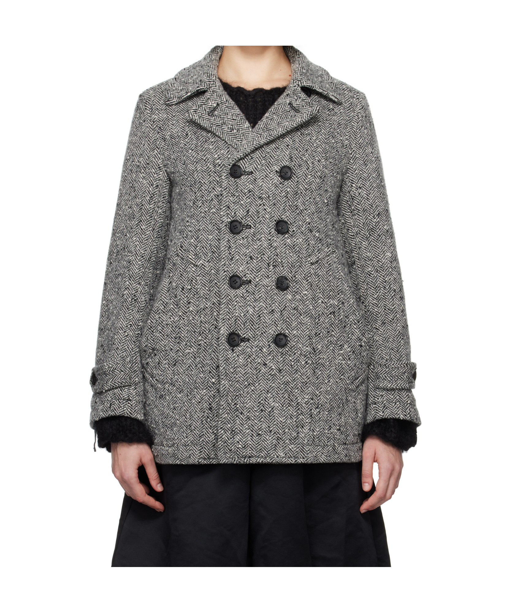 Comme Des Garçons Tweed Coat In Gray