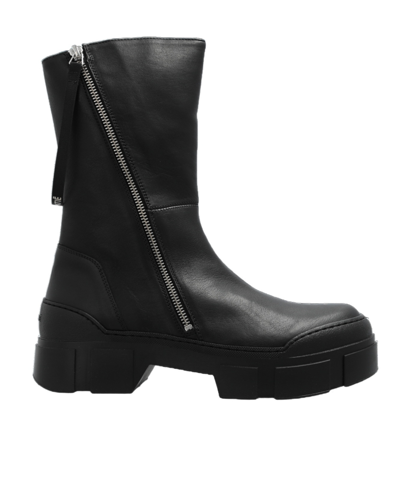 Vic Matie Chunky Platform Ankle Boots With Side Zipper In Black