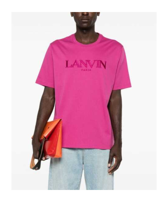 LANVIN LANVIN LOGO EMBROIDERED CREWNECK T-SHIRT