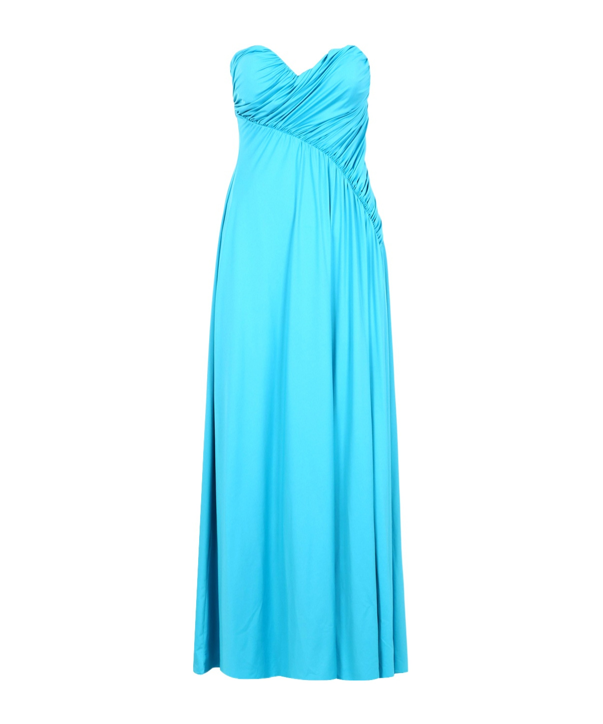 Aniye By Ruffled Strapless Gown In Blue