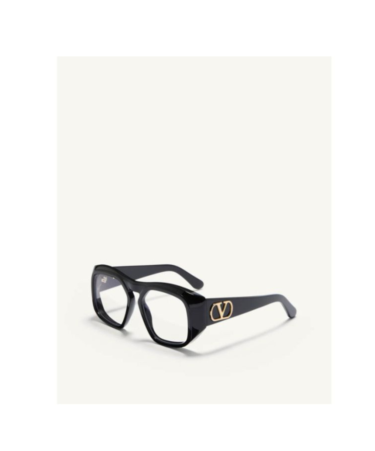 Valentino Eyewear Geometric Frame Glasses In Black